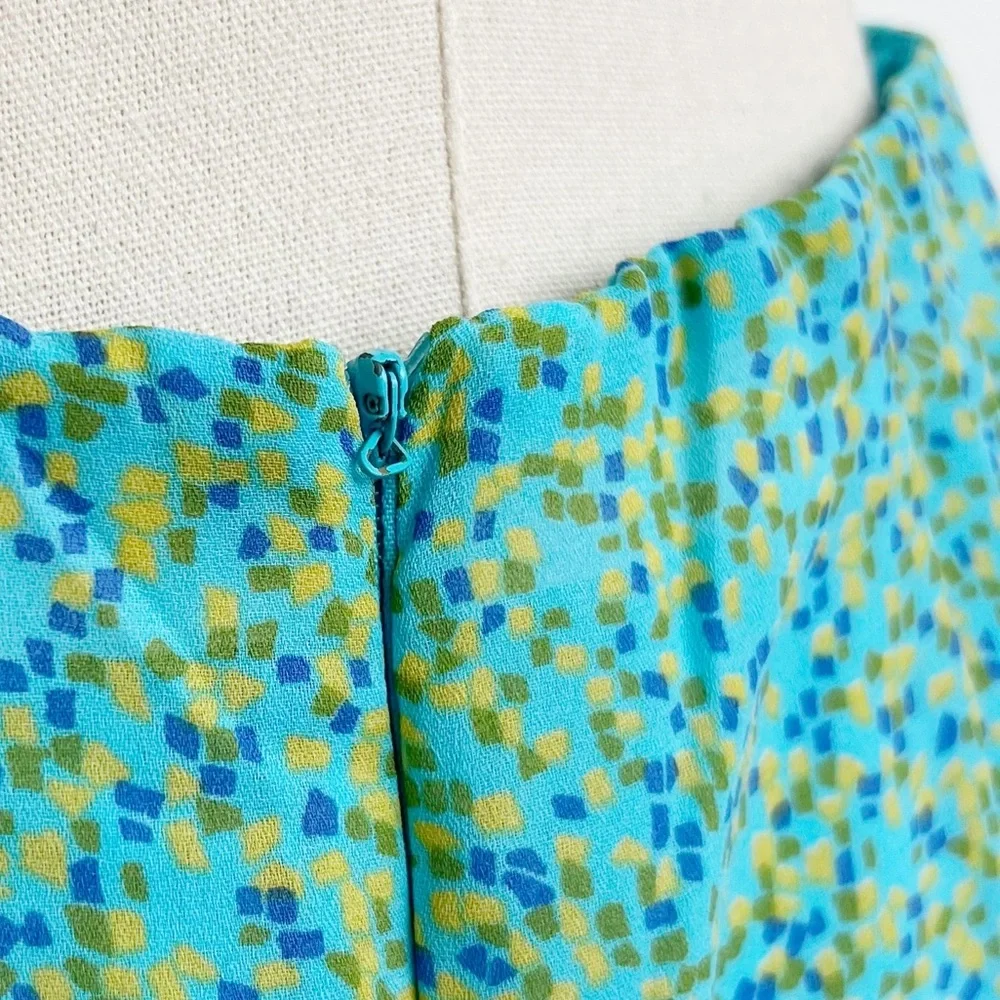 90s Chiffon Patterned Matching Skirt & Top Set size 8 medium